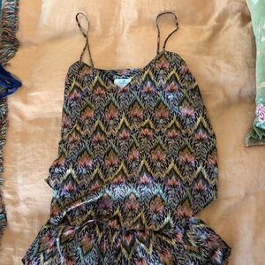 Vintage patterned satin feel pajama set